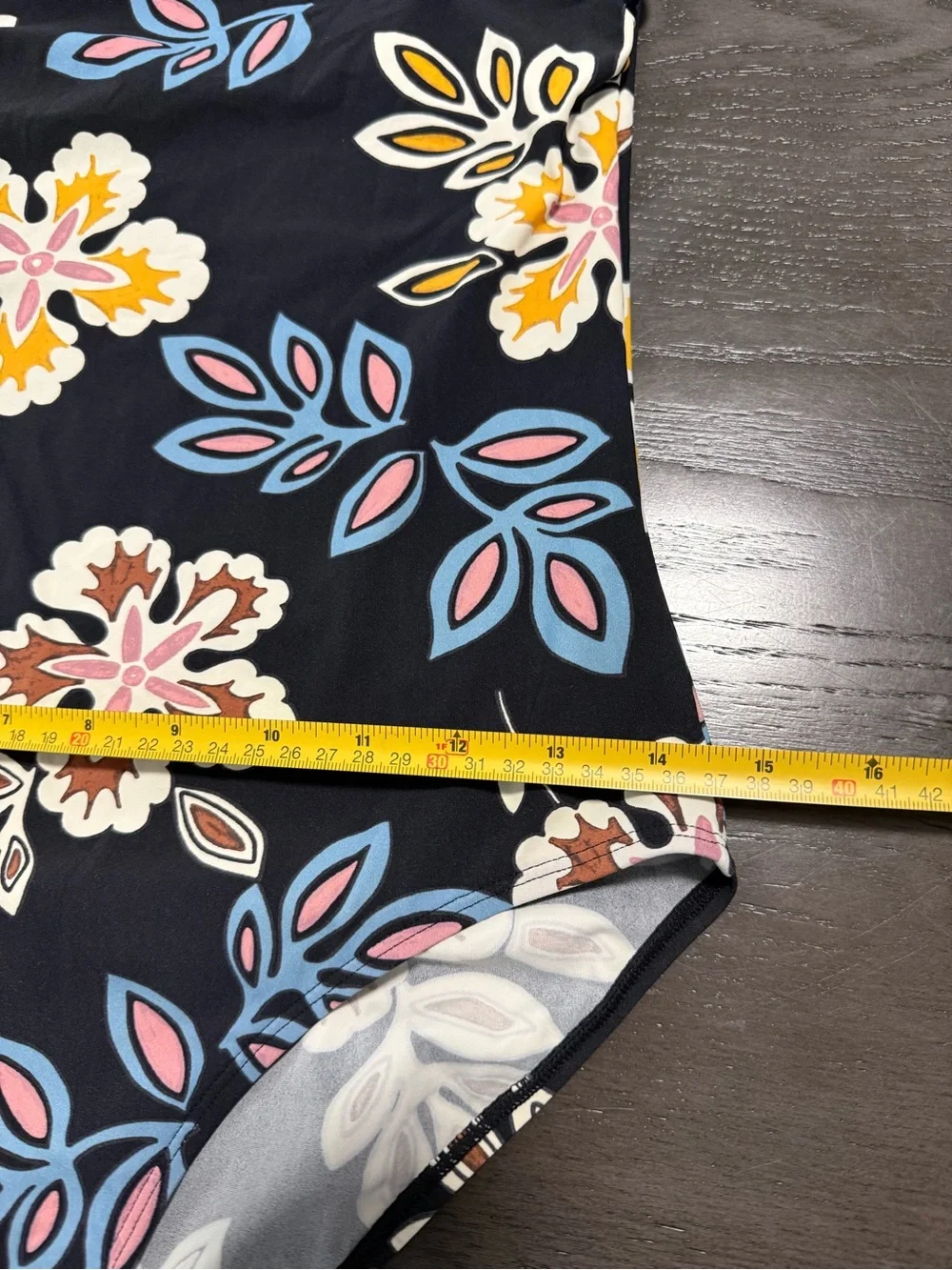Tory Burch Floral Ruffle One Piece Swimsuit Size M Black Multicolоr